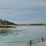 Acryl schilderij, Maya Wildevuur, landschap, 1995